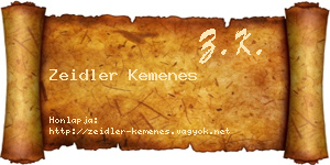 Zeidler Kemenes névjegykártya